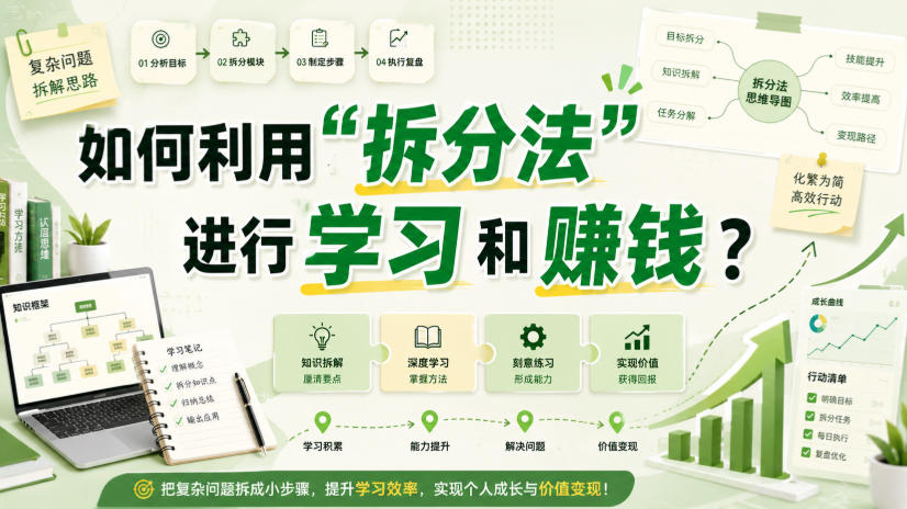 付费文章：如何利用“拆分法”进行学习和賺钱？-HFXZHAN网创