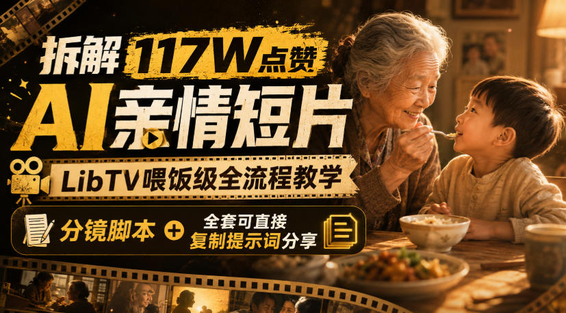 拆解117W点赞AI亲情短片，LibTV喂饭级全流程教学，分镜脚本+全套可直接复制提示词分享-HFXZHAN网创