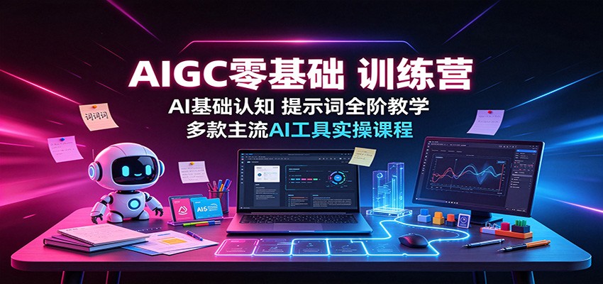 AIGC零基础训练营：AI基础认知，提示词全阶教学，多款主流AI工具实操课程-HFXZHAN网创