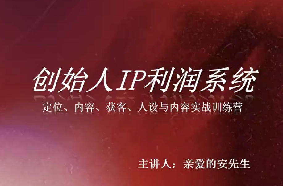 创始人IP利润系统8月训练营，定位、内容、获客、人设与内容实战训练营-HFXZHAN网创