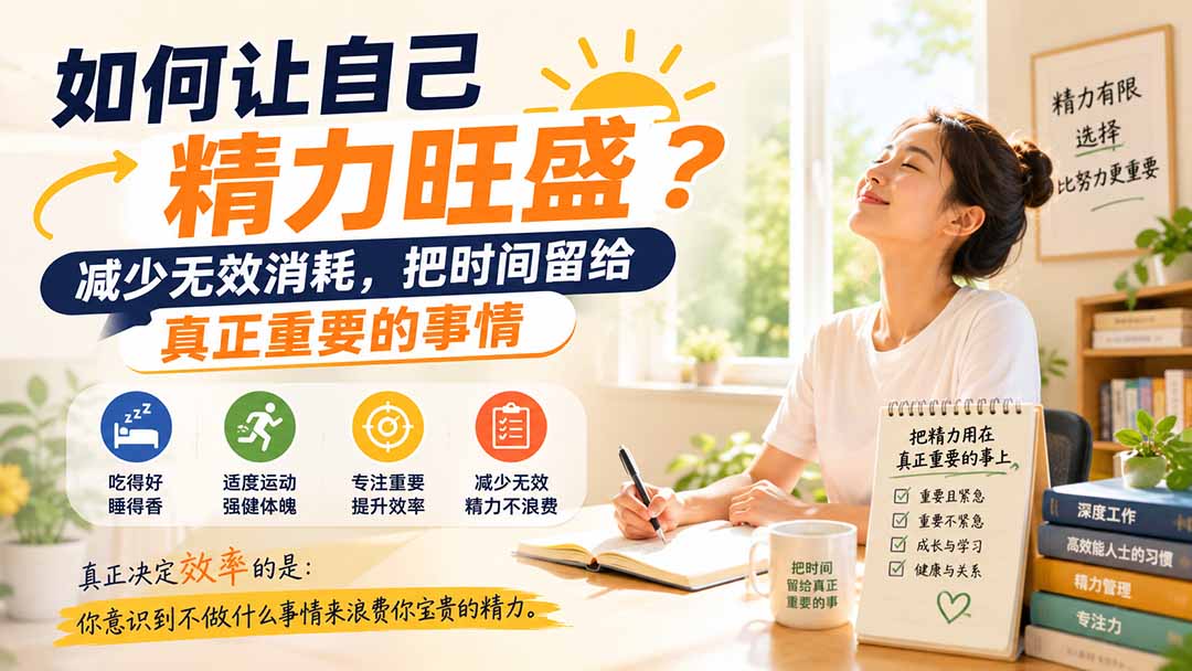 付费文章：如何让自己精力旺盛？减少无效消耗，把时间留给真正重要的事情-HFXZHAN网创