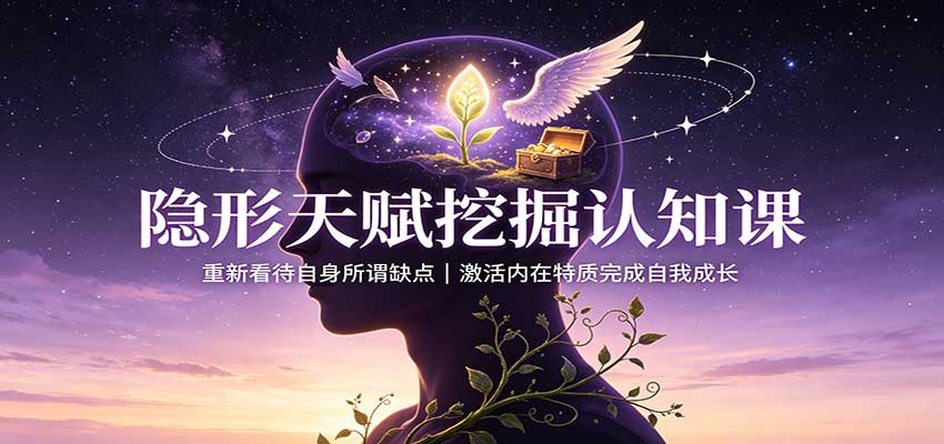 隐形天赋挖掘认知课：重新看待自身所谓缺点，激活内在特质完成自我成长-HFXZHAN网创