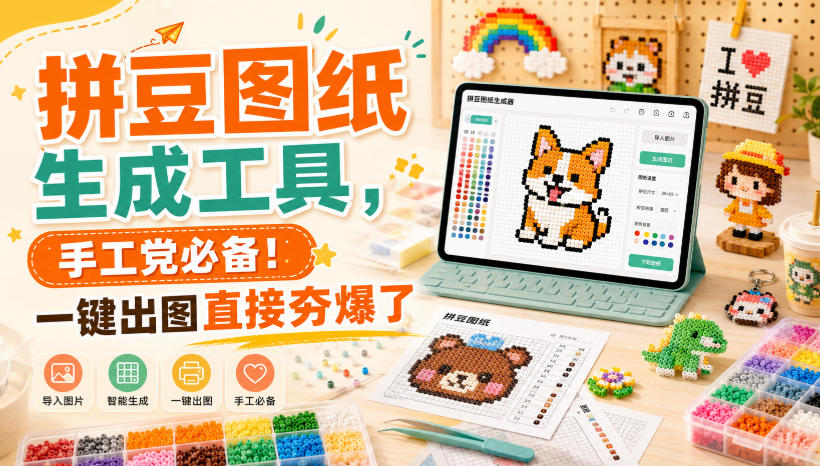 拼豆图纸生成工具，手工党必备！一键出图直接夯爆了-HFXZHAN网创