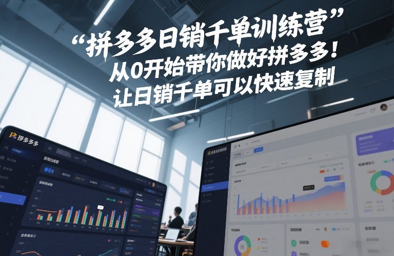 拼多多日销千单训练营，从0开始带你做好拼多多，让日销千单可以快速复制(更新26年8月)-HFXZHAN网创