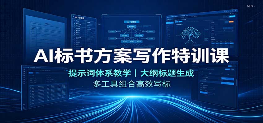 AI标书方案写作特训课：提示词体系教学，大纲标题生成，多工具组合高效写标-HFXZHAN网创