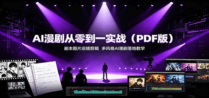 AI漫剧从零到一实战(PDF版)：剧本图片运镜剪辑，多风格AI漫剧落地教学-HFXZHAN网创