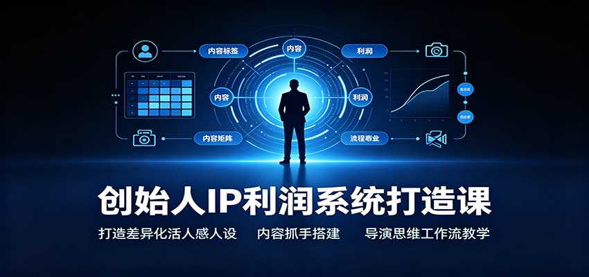 创始人IP利润系统打造课：打造差异化活人感人设，内容抓手搭建，导演思维工作流教学-HFXZHAN网创