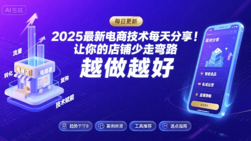 2025-2026最新电商技术每天分享，让你的店铺少走弯路，越做越好(更新26年08月)-HFXZHAN网创