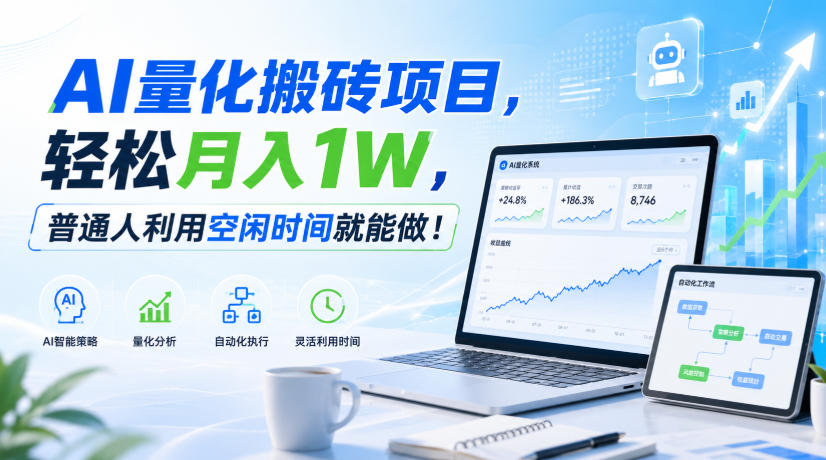 AI量化搬砖项目，轻松月入1W，新手小白也能直接入局！-HFXZHAN网创