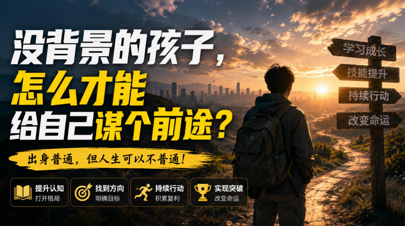付费文章：没背景的孩子，怎么才能给自己谋个前途？-HFXZHAN网创