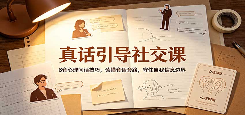真话引导社交课：6套心理问话技巧，读懂套话套路，守住自我信息边界-HFXZHAN网创