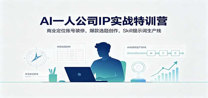 AI一人公司IP实战特训营：商业定位账号装修，爆款选题创作，Skill提示词生产线-HFXZHAN网创