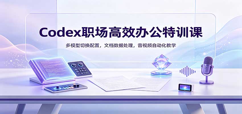 Codex职场高效办公特训课：多模型切换配置，文档数据处理，音视频自动化教学-HFXZHAN网创