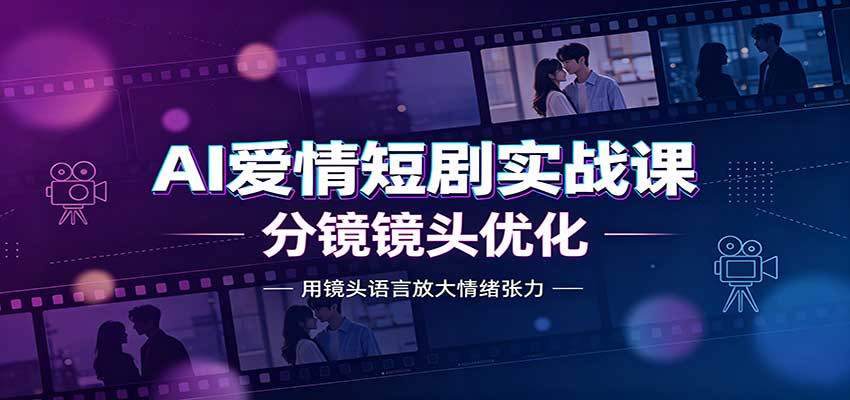 AI爱情短剧实战课：故事剧本创作，分镜镜头优化，智能体提示词-HFXZHAN网创
