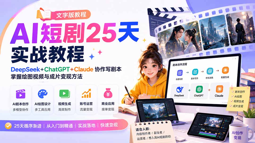 AI短剧25天实战教程(文字版教程-HFXZHAN网创