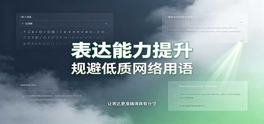 表达能力提升：语言塑造思想逻辑，规避低质网络用语，强化心智感知-HFXZHAN网创