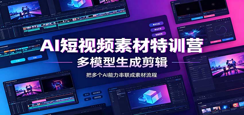 AI短视频素材特训营：Codex本地部署实操，多模型生成剪辑，爆量素材挖掘教学-HFXZHAN网创