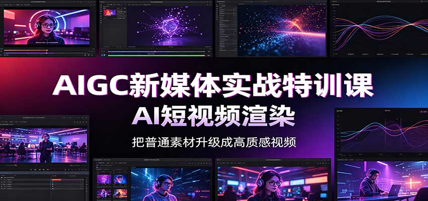 AIGC新媒体实战特训课：工具入门实操，AI短视频渲染，数字人商业视频制作-HFXZHAN网创