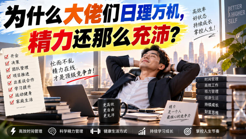 付费文章：为什么大佬们日理万机，精力还那么充沛？-HFXZHAN网创