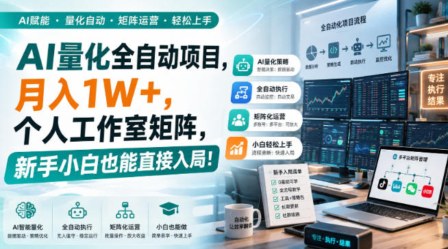 AI黄金量化玩法，新手低成本入局的最佳跳板，月收益轻松万元！-HFXZHAN网创