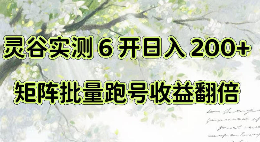 一台电脑就能做！灵谷实测6开日入200+，矩阵批量跑号收益翻倍【揭秘】-HFXZHAN网创