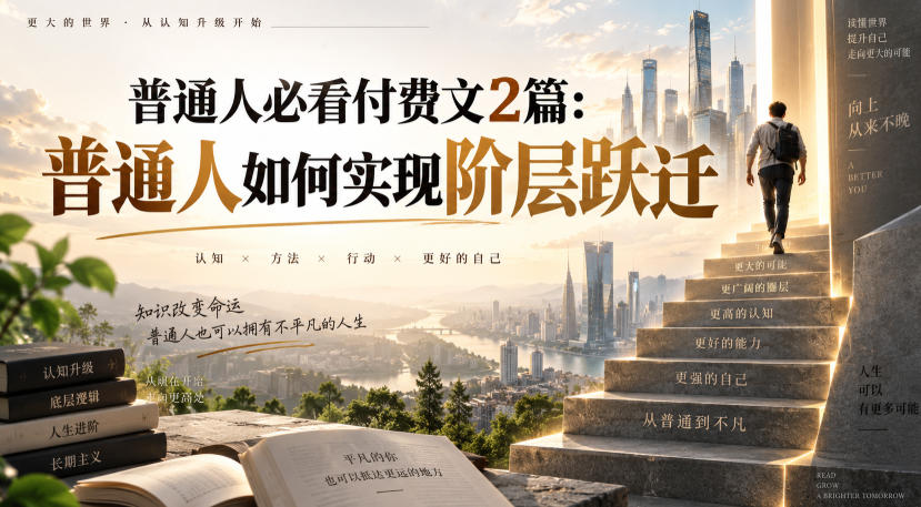 普通人必看付费文2篇：普通人如何实现阶层跃迁-HFXZHAN网创