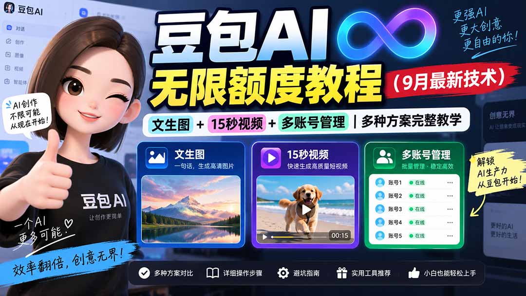 豆包AI无限额度教程(9月最新技术-HFXZHAN网创