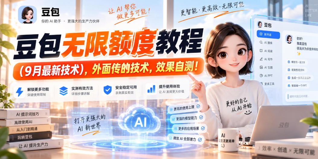 豆包无限额度教程(9月最新技术)，外面传的技术，效果自测！-HFXZHAN网创