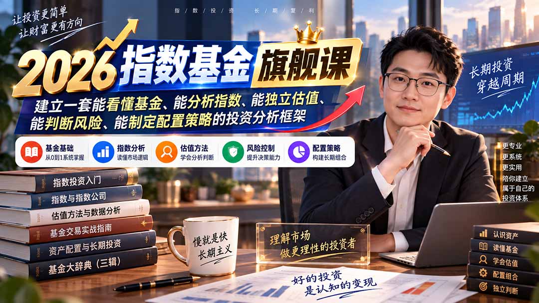 2026指数基金旗舰课｜建立一套能看懂基金、能分析指数、能独立估值、能判断风险、能制定配置策略的投资分析框架-HFXZHAN网创