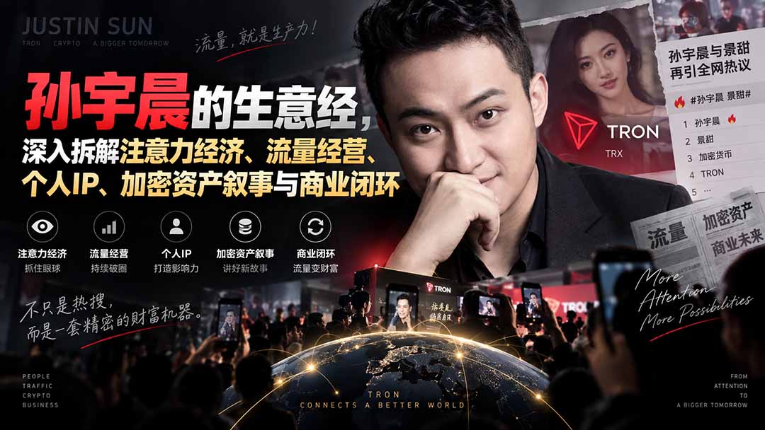 某星球精华文章——孙宇晨的生意经，深入拆解注意力经济、流量经营、个人IP、加密资产叙事与商业闭环-HFXZHAN网创